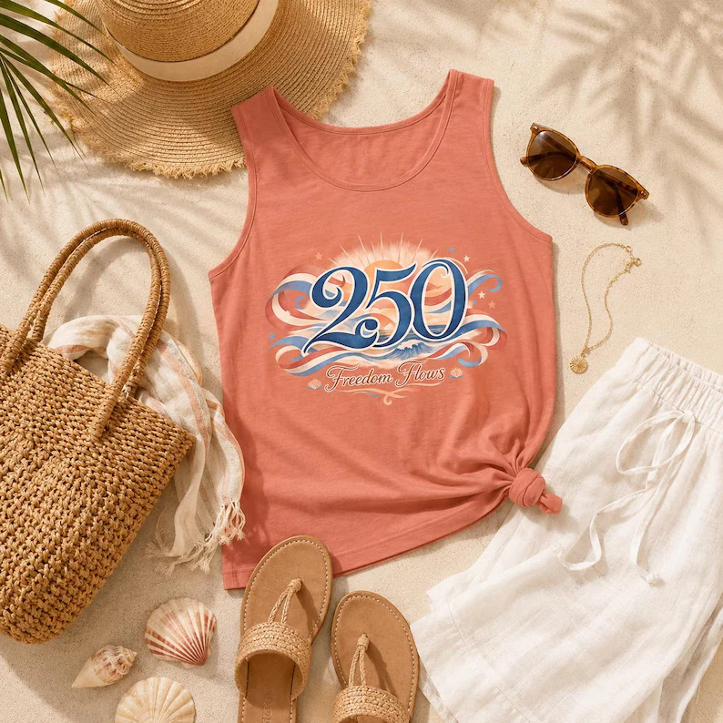 Freedom Flows Coastal Beach Summer Tank Top Ocean Vibe gallery