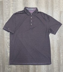 MATTE Gray Polo Shirt XL Dry Fit Striped GOLF Collared Tee X-Large