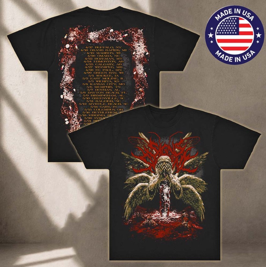 SIGNS OF THE SWARM Tour T Shirt Black Graphic Cotton Tee Deathcore Metal Band