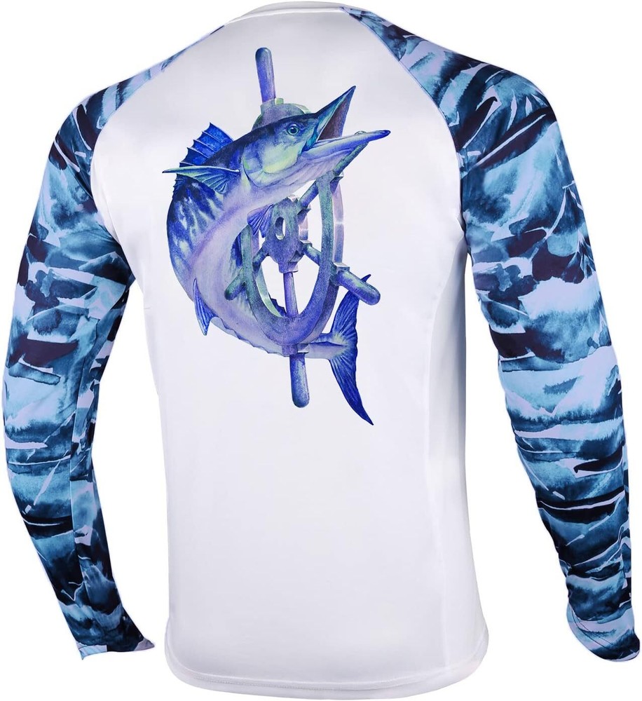 Men's Long Sleeve Fishing Shirt UPF 50+ Sun Protection Breathable Quick Dry