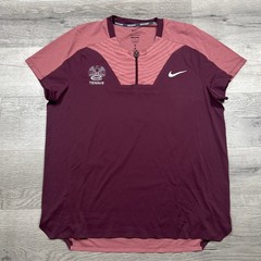 NEW Nike Court Dri-FIT ADV Slam 1/4 Zip Tennis Polo Shirt Night Maroon Mens XL
