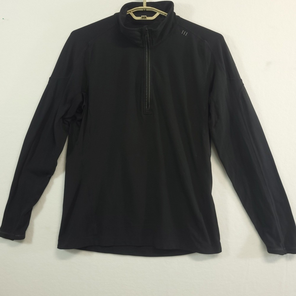 Lululemon 1/4 Zip Pullover Mens Large Black Long Sleeve Athletic Training Top