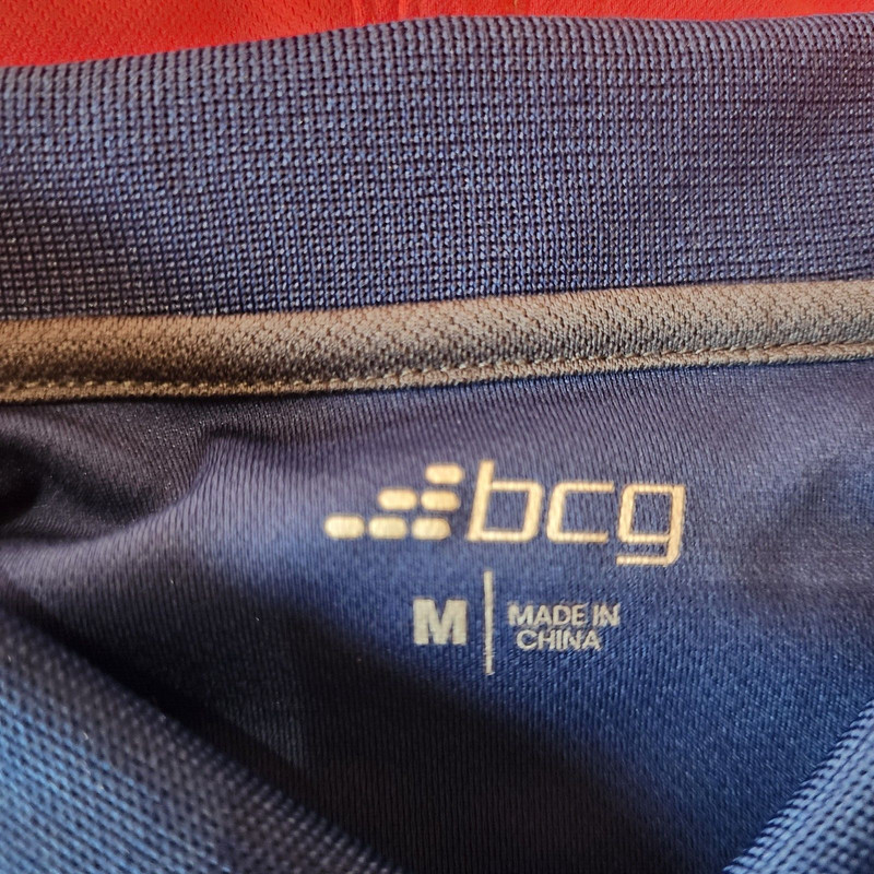 BCG Lot 3 Men Golf Polo Medium Short Sleeve Shirt Blue Red Navy gallery
