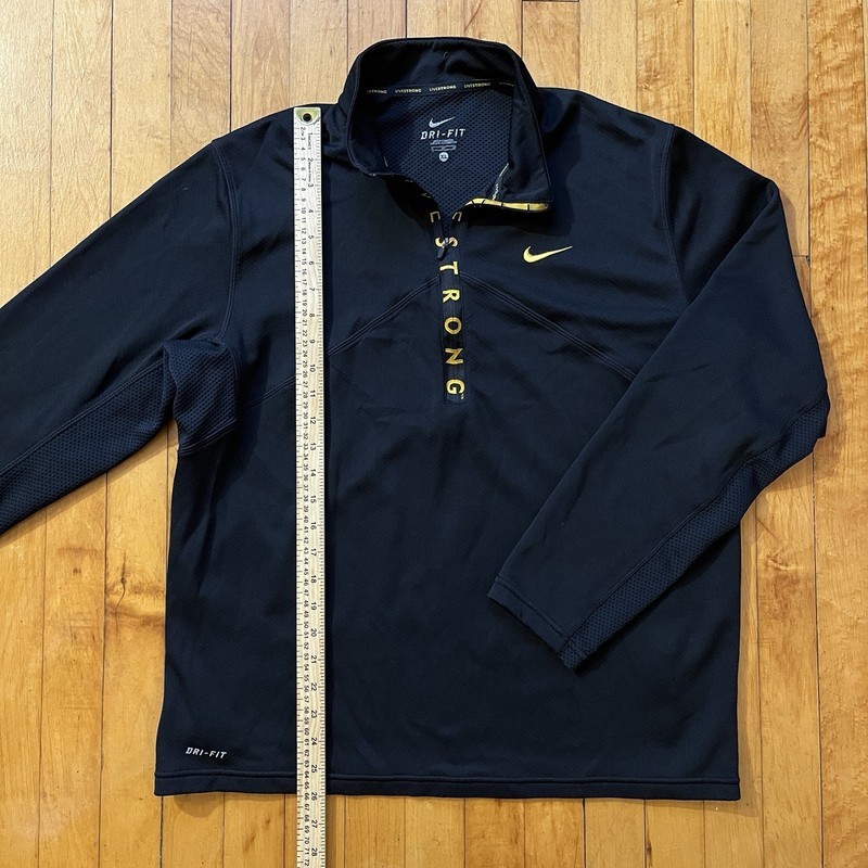 Nike Livestrong Half Zip Pullover Sweater Men’s XL Black Dri-Fit Performance gallery