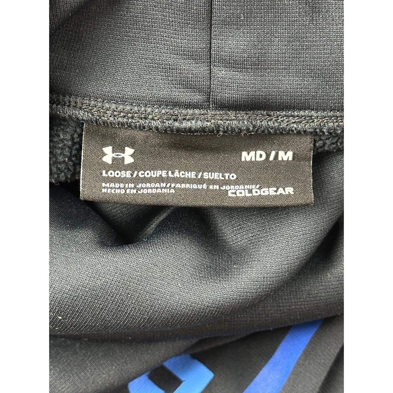 Under Armour Fleece Sweatshirt Men M Black Coldgear Blue Graphic Turtle Neck gallery