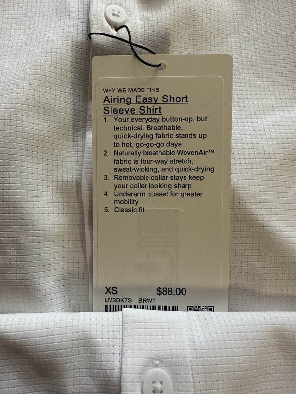 Lululemon Airing Easy Short Sleeve Shirt Mens Size" XS BRWT gallery