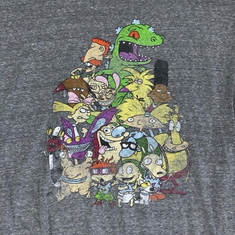 Nickelodeon Retro Hey Arnold Rugrats Cartoon Grey Graphic T Shirt Extra Large gallery