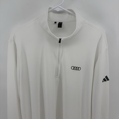 Adidas Audi Quarter Zip Pullover Mens XL White Performance Golf Long Sleeve