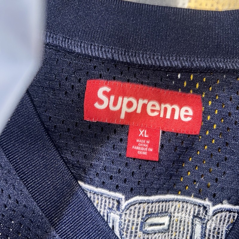 In-Hand Supreme Sequin Football Jersey Navy FW25 Size: Extra Large gallery