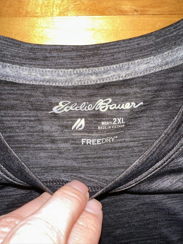 Eddie Bauer FreeDry Shirt Mens 2XL Gray Performance Long Sleeve Hiking Outdoor gallery