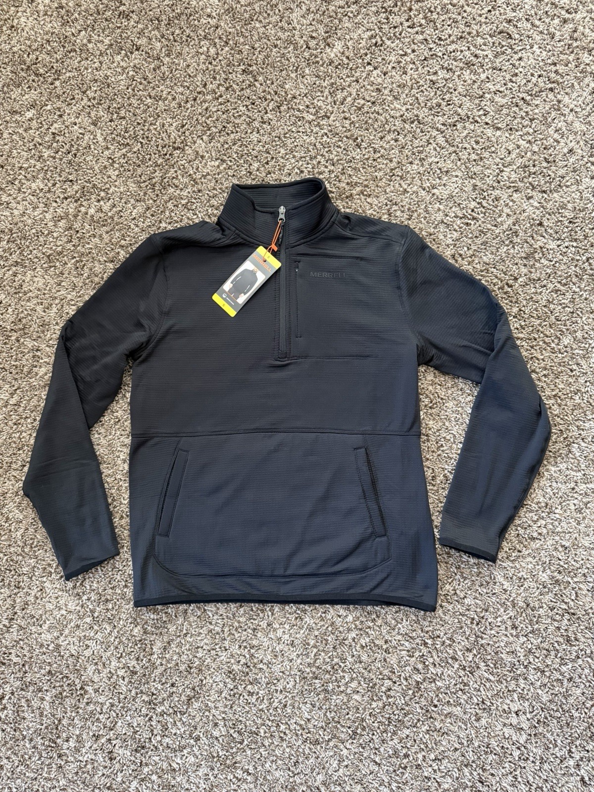 NWT Merrel Pullover Mock Neck Half Zip Black Outdoor Thermal Jacket Top gallery