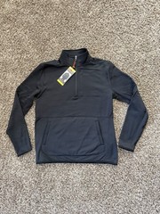 NWT Merrel Pullover Mock Neck Half Zip Black Outdoor Thermal Jacket Top