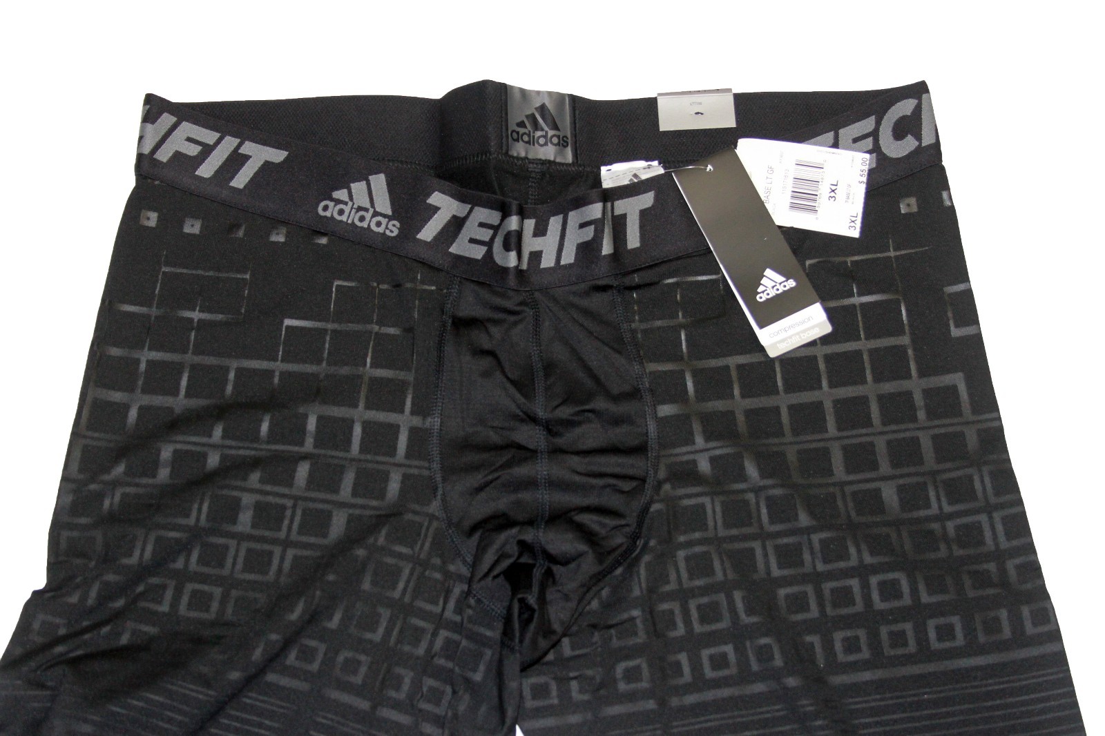 Adidas Men's Training Techfit Baselayer Compression Long Tight Pants, Black, 3XL gallery