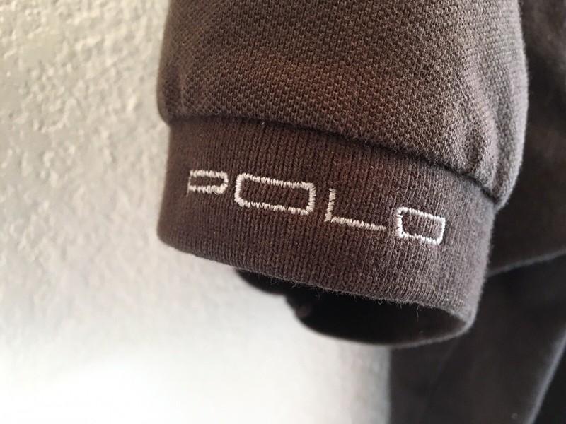 VTG. Polo Ralph Lauren Shirt L Brownish Faded 1/4 Zip Short Sleeve Spellout Rare gallery