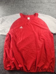 ADIDAS Light Weight WINDBREAKER SHIRT Men’s Large Red & Gray