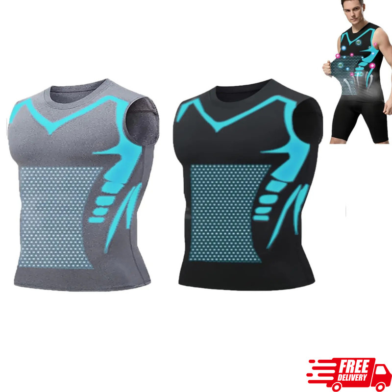 Men Compression Shirt Version Ionic Shaping Sleeveless Vest Sport Tank Top S-2XL gallery