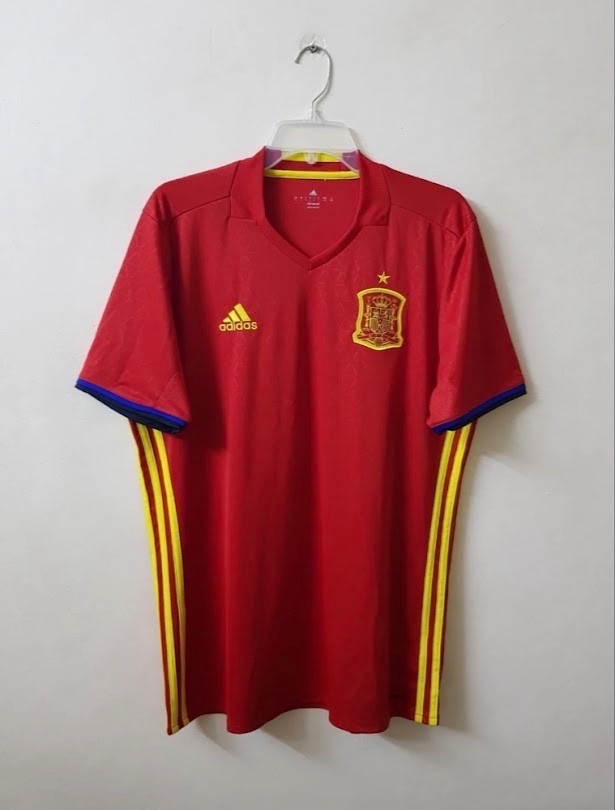 Spain 2016 Home Jersey | Euro 2016 Edition | Authentic Adidas Climacool | Size L gallery