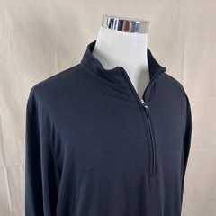 Travis Mathew XL 1/4 Zip Pullover Golf Shirt Black Cotton Blend Long Sleeve Mens