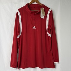 Adidas Men’s L Icon Pulse Shooter Warm Up Red Pullover Hooded Active Shirt NEW