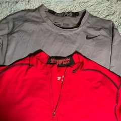 BUNDLE- Nike Pro Dri-fit XXL Fitted Base Layer – Red and Grey