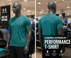 Under Armour UA Tech Men’s Teal XL Crew Neck Short Sleeve Moisture Wicking Tee