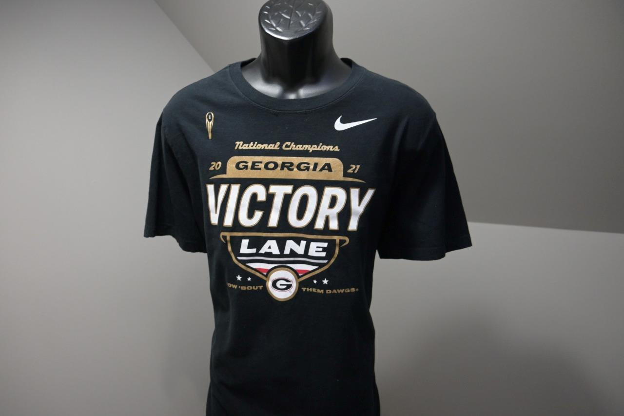 Nike T Gym Shirt UGA Georgia Bulldogs National Champions Black Tee Mens Size XL gallery