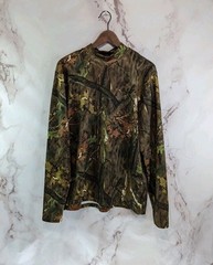 Champion Shirt Mens Large Camo Long Sleeve Thermal Woodland Duo Dry Mock Neck