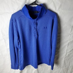 Under Armour Sweater Mens XL Blue Golf 1/4 Zip Pullover Fleece Coldgear 1329832