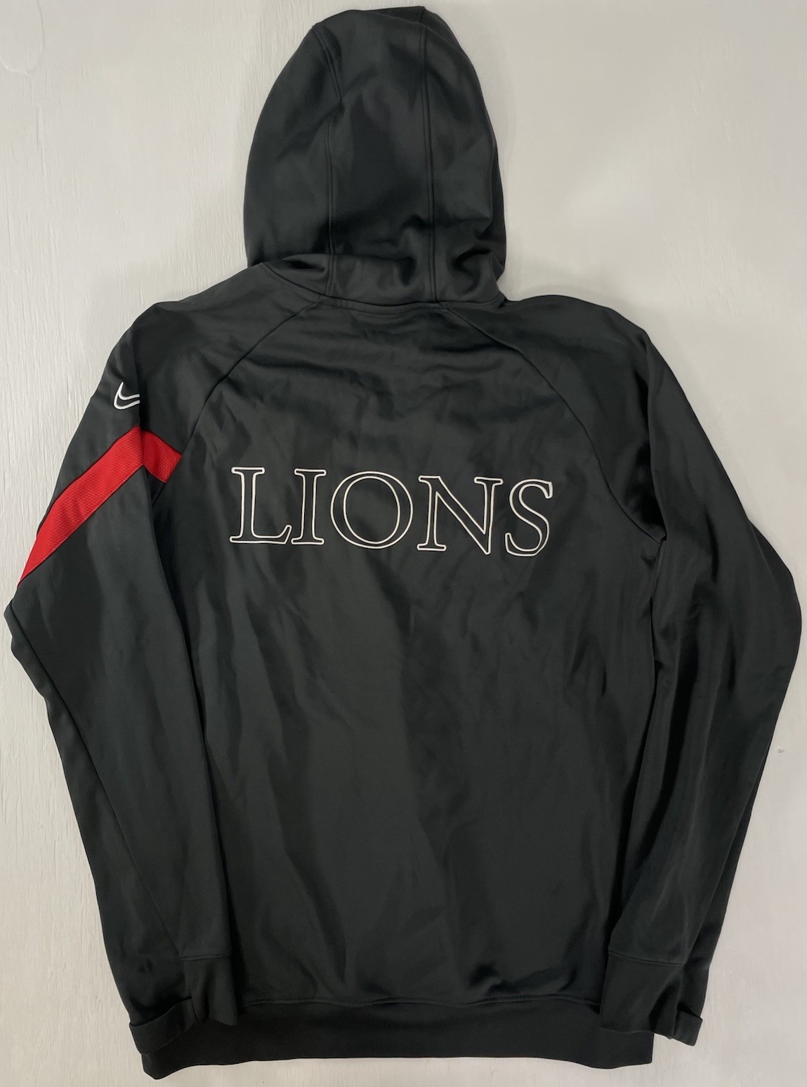 Men’s Nike Dri Fit Pullover Gray Red Lions Size M Athletic Sporty Fleece Lined gallery