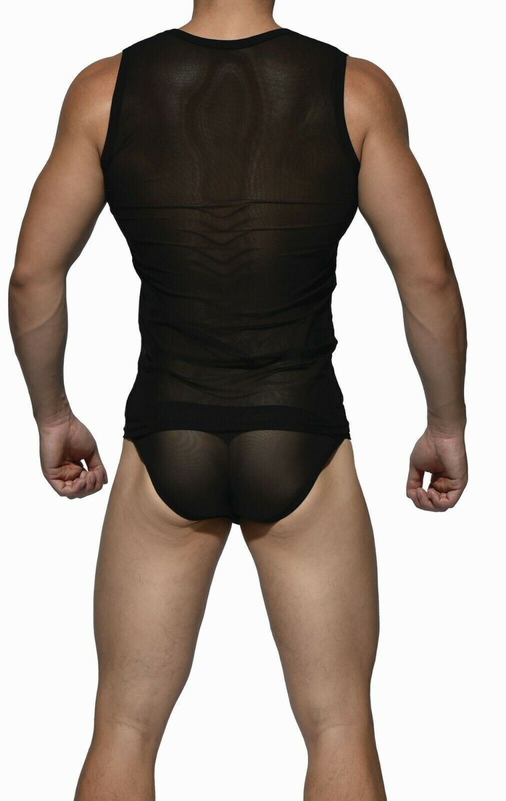 Private Structure Muscle Shirt Desire Intima Sheer Mesh Tank Top Black 3453 96 gallery