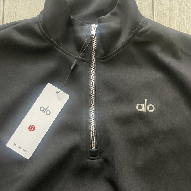 Alo Black Quarter Zip Size Medium gallery