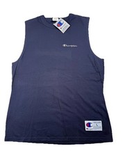 VTG Champion Tank Top Jersey Shirt Men Large Navy Blue Athletic Sleeveless