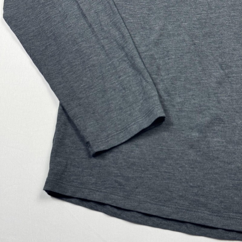 Lululemon Henley Shirt Mens Extra Large Gray Long Sleeve Button Athletic Logo gallery