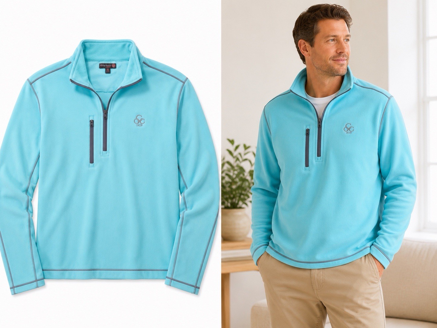 Peter Millar Crown Sport Warmth 1/4 Zip Pullover XL Aqua Performance Jacket gallery