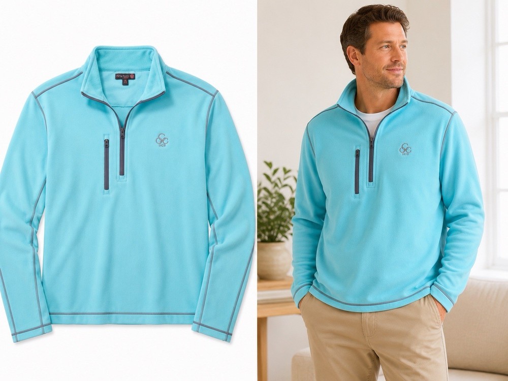 Peter Millar Crown Sport Warmth 1/4 Zip Pullover XL Aqua Performance Jacket