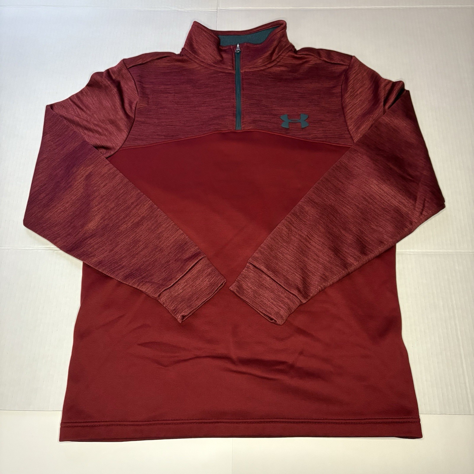 Men’s Under Armour Size Small Fleece Lined Quarter Zip Pullover Polyester Red gallery