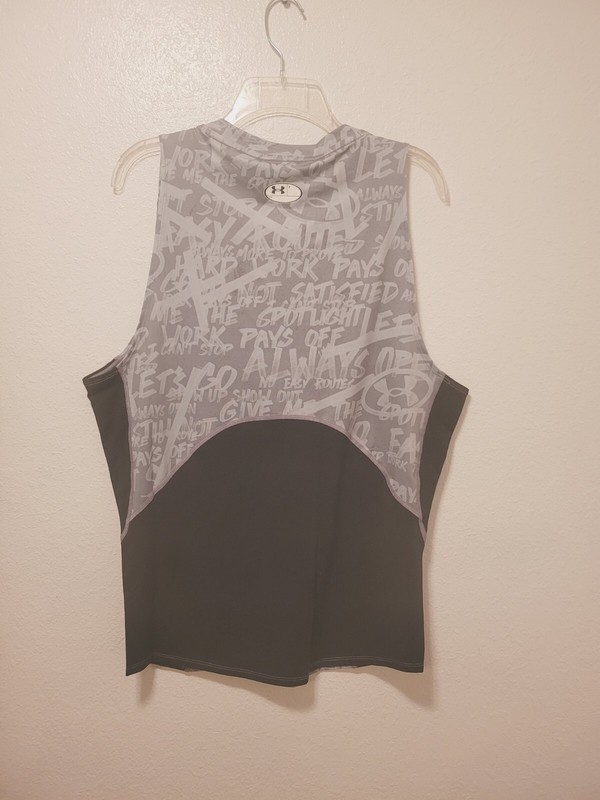 NWT Under Armour Heatgear Compression Tank Showtime Men’s Size XL Gray gallery