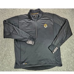 ScentLok 1/4 Zip Pullover Mens L Black Carbon Alloy Fleece Lined Hunting Sweater