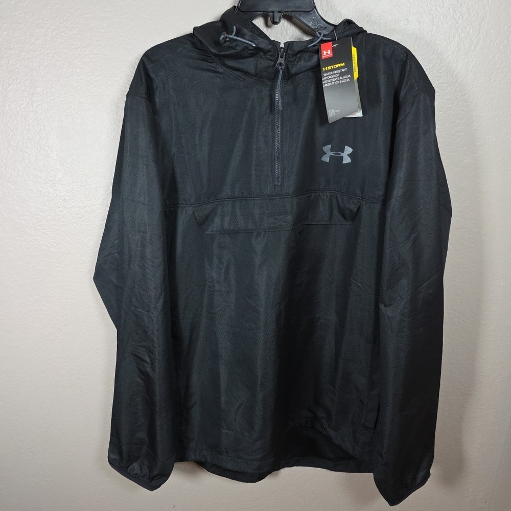 Under Armour XSTORM Quarterzip Pullover 2XL Water Resistant Hooded Rain Coat NWT
