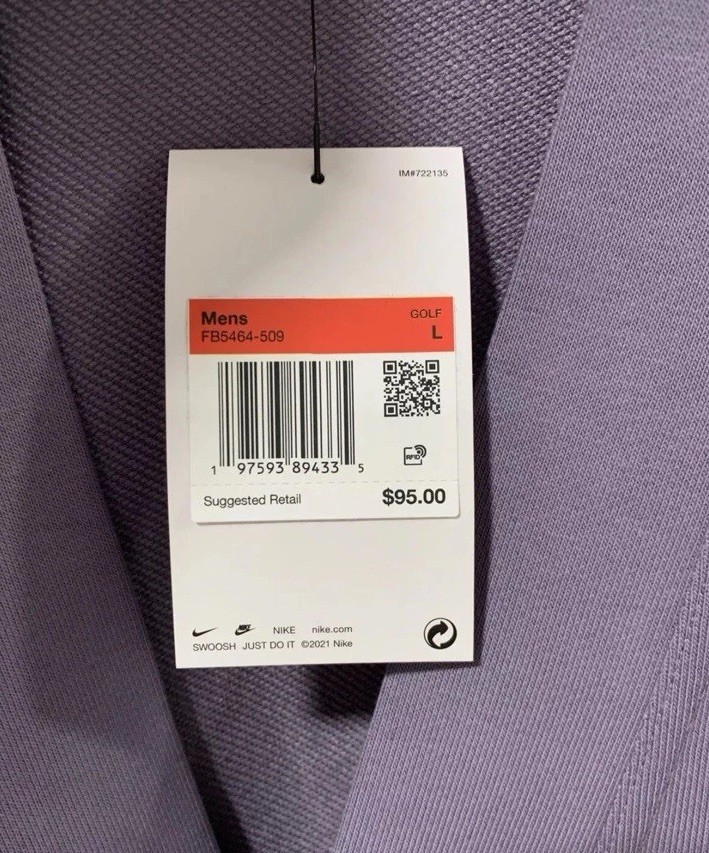 Nike Dri-FIT Standard Issue Golf Cardigan Purple Men's Size Large FB5464-509 NWT gallery