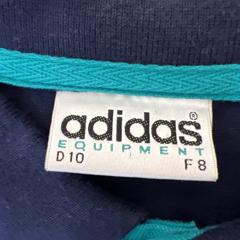 Adidas Equipment Polo Shirt Men's Blue Vintage Short Sleeved 1/4 Button size XL gallery
