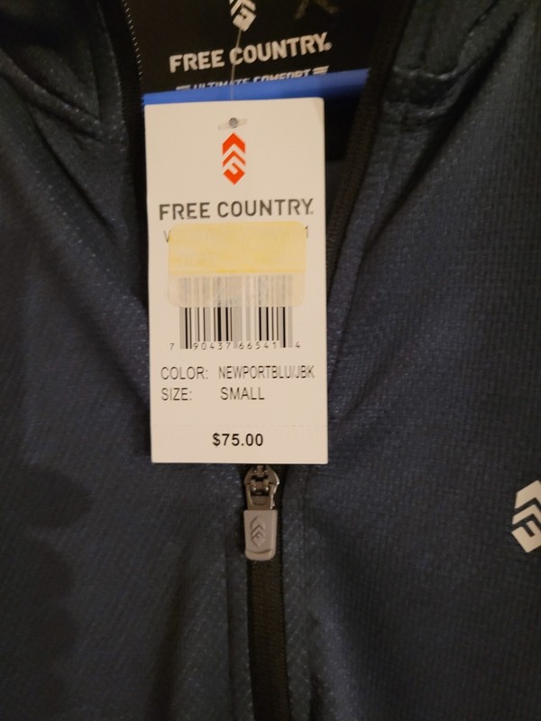 NWT Men's Shirt Pull-over Long Sleeve ¼ Zip Free Country Microtech Blue –SM gallery
