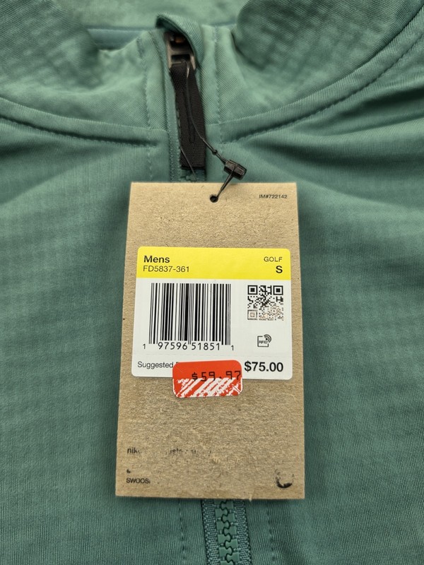 New Nike Golf Dri-Fit Victory 1/2 Zip Shirt Mens Size Small Bicoastal Green $75 gallery