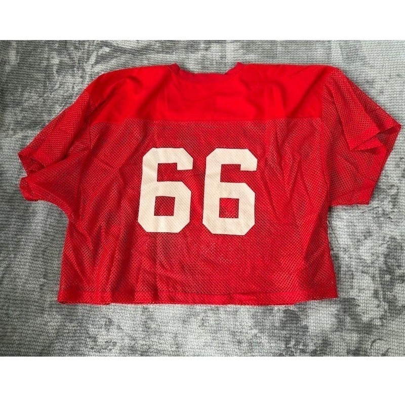 Vintage Russell Athletic Ohio State Buckeyes Lacrosse Mesh Jersey Red Cropped XL gallery