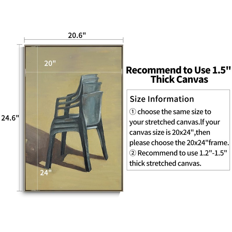 ARTGOW Metal Floating Frame for 20x24 Canvas Oil Paintings DIY Canvas Frame 1.5 gallery