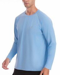Men’s UPF 50+ Rash Guard Long Sleeve, Cool Dry UV Sun Protection Water T-Shir…