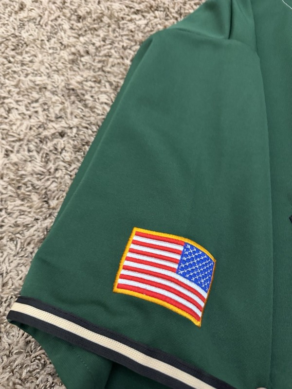 US Army 4th Infantry Div #4 Patch Baseball Jersey Battlefield Men's Sz 52/XL gallery
