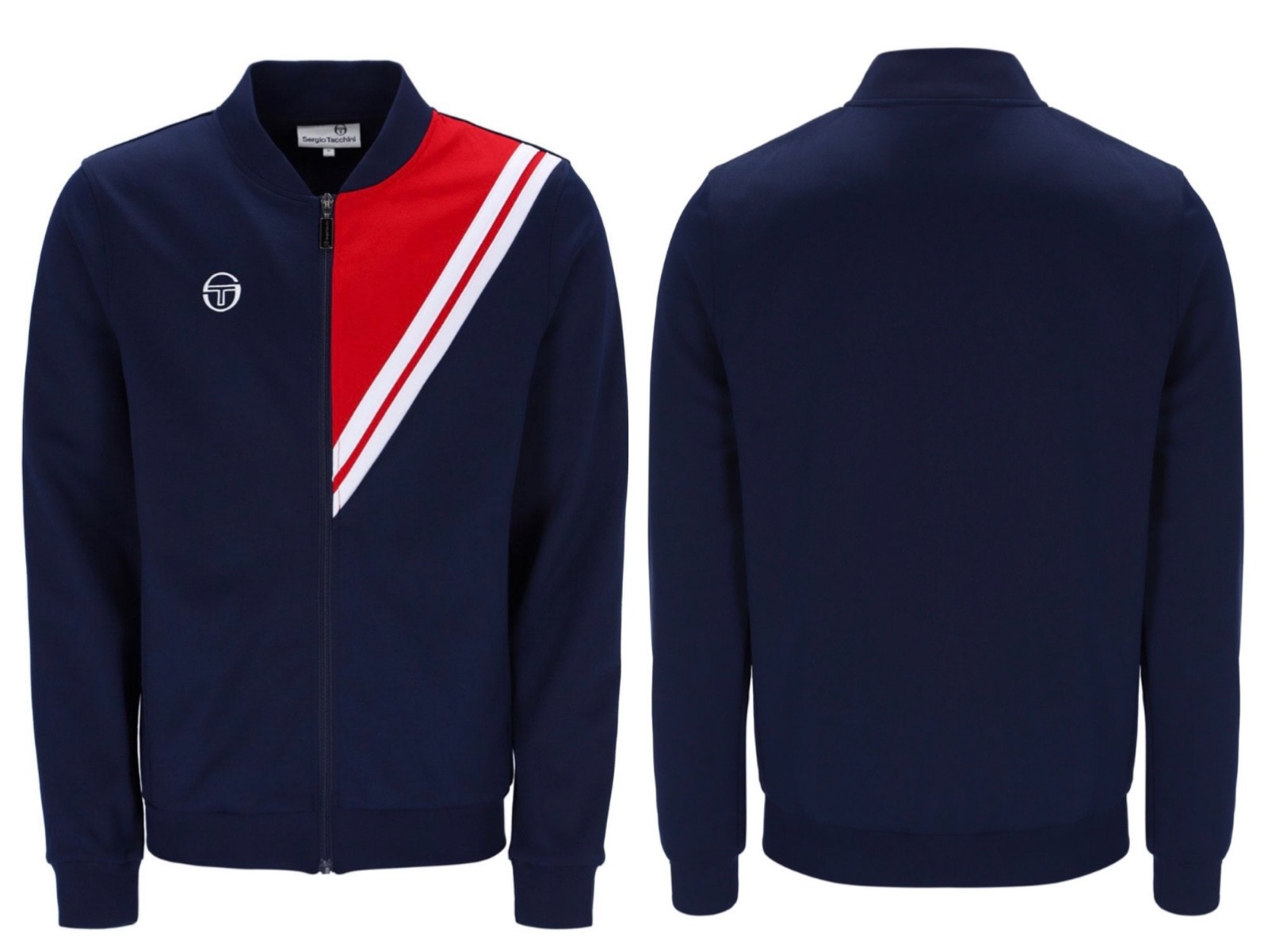 Sergio Tacchini New Reno Gerulaitis Navy Blue/Red Bomber Tennis Track Top gallery