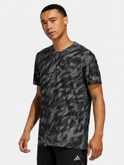 Adidas Men’s Size Small Own The Run T-shirt Mesh All Over Print Black Gray NEW