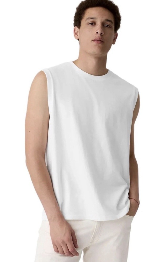GAP Muscle Tank Shirt Mens XS White Everyday Soft Sleeveless Workout Gym NEW NWT
